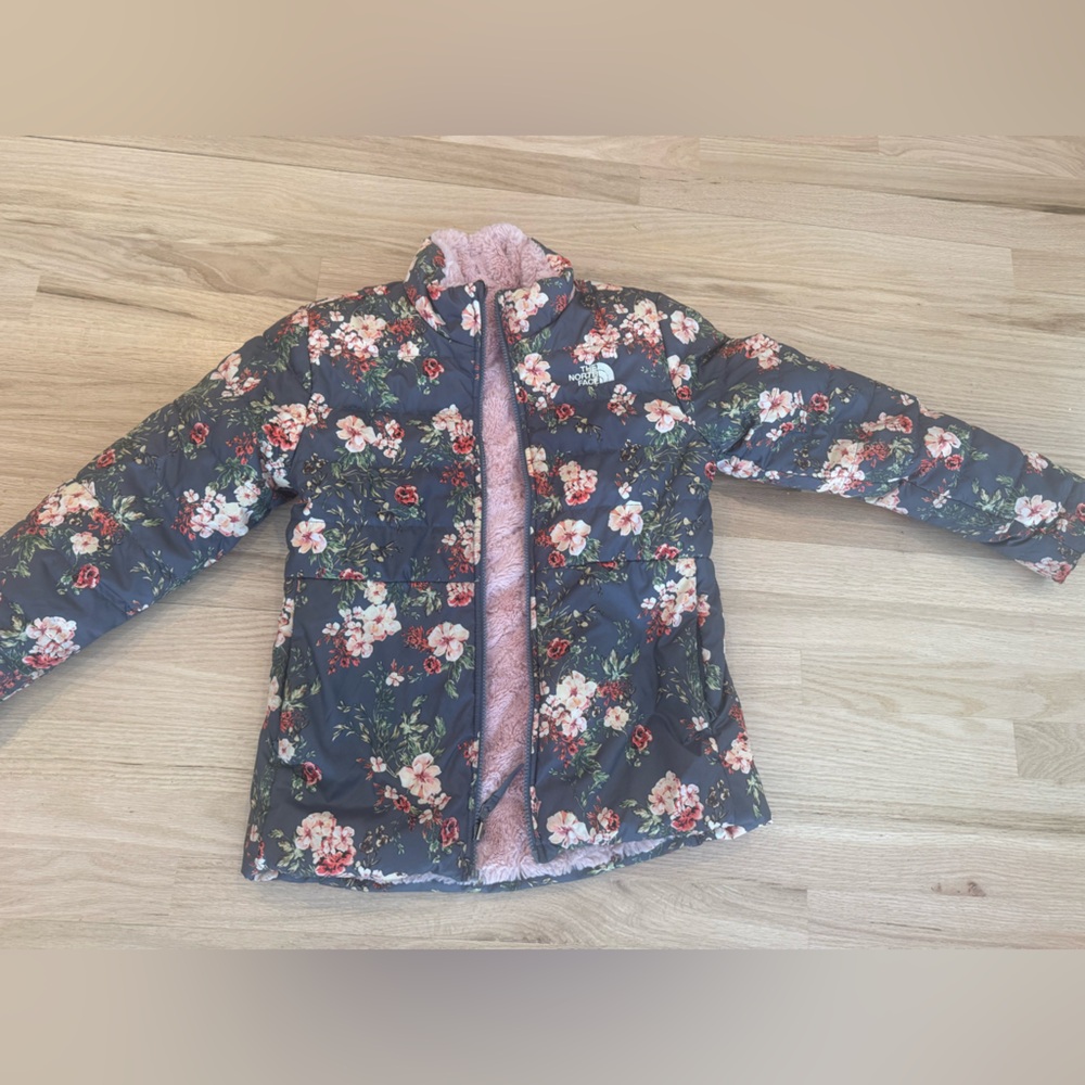North Face Girls Flower Print Reversible Mossbud Swirl Jacket